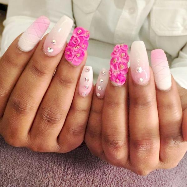 Różowo-biała stylizacja paznokci: trendy w modzie, technika, zdjęcia