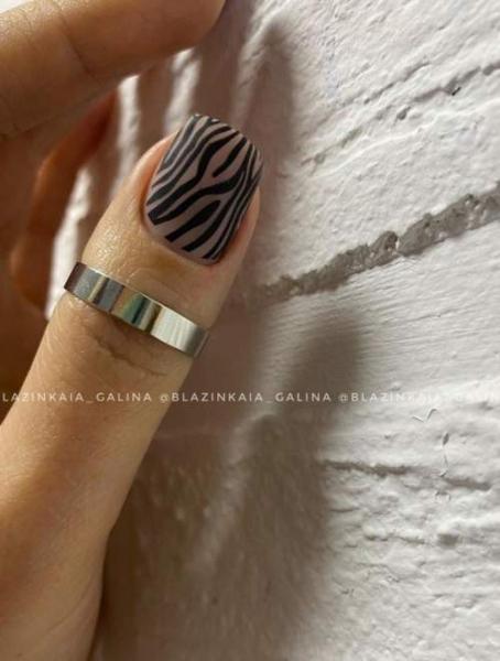 Принт зебры на ногтях: 100 изображений, новые красивые дизайны