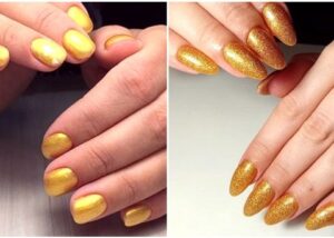 Золотой маникюр 2023: бесподобные дизайны «золотых» ногтей с фото-примерами