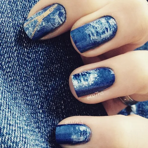 Джинсовый нейл-арт