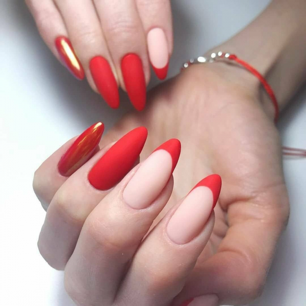 Красный французский маникюр. Красный французский маникюр — самый яркий тренд 2024 года