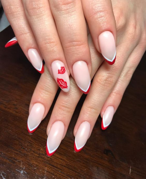 Красный французский маникюр. Красный французский маникюр — самый яркий тренд 2024 года
