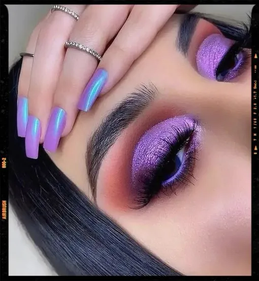 гламурный макияж + мейк в одном цвете